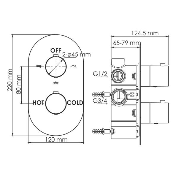 Смеситель для ванны и душа WasserKRAFT Berkel 4844 Thermo Смеситель для ванны и душа WasserKRAFT Berkel 4844 Thermo