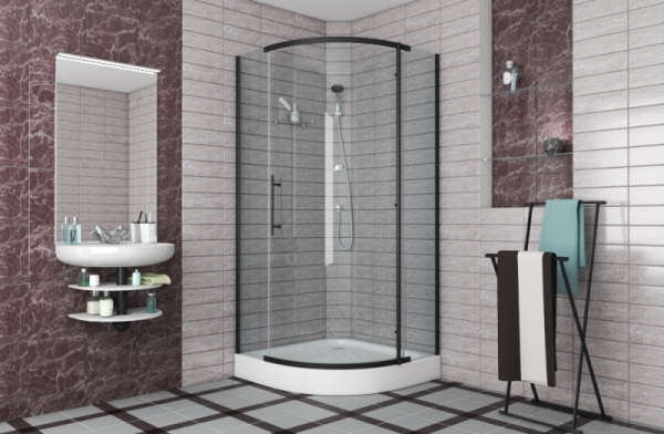 Душевой уголок 90x90x195 Bravat Blackline BS090.1110A Душевой уголок 90x90x195 Bravat Blackline BS090.1110A
