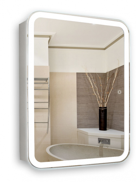 Зеркало-шкаф 50 см с LED подсветкой Silver Mirrors Фиджи flip левый/правый LED-00002471 Зеркало-шкаф 50 см с LED подсветкой Silver Mirrors Фиджи flip левый/правый LED-00002471