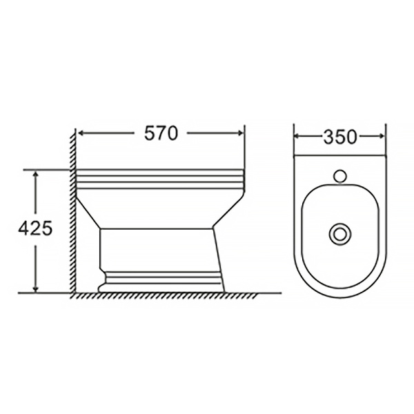 Биде напольное AZARIO BENTY AZ-437B Биде напольное AZARIO BENTY AZ-437B