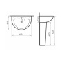Детская раковина розовая COMFORTY 0991P с донным клапаном DK-02P + пьедестал P0991P + смеситель 01P Детская раковина розовая COMFORTY 0991P с донным клапаном DK-02P + пьедестал P0991P + смеситель 01P