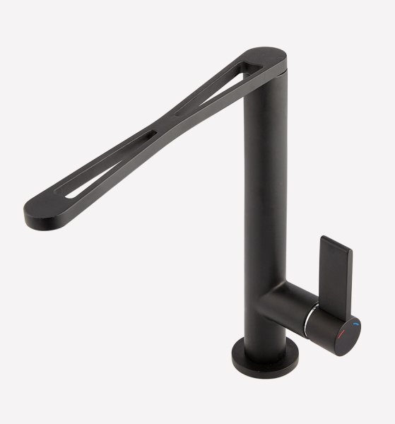 Смеситель для кухонной мойки Webert Essential EN920302441 черный со сталью матовый