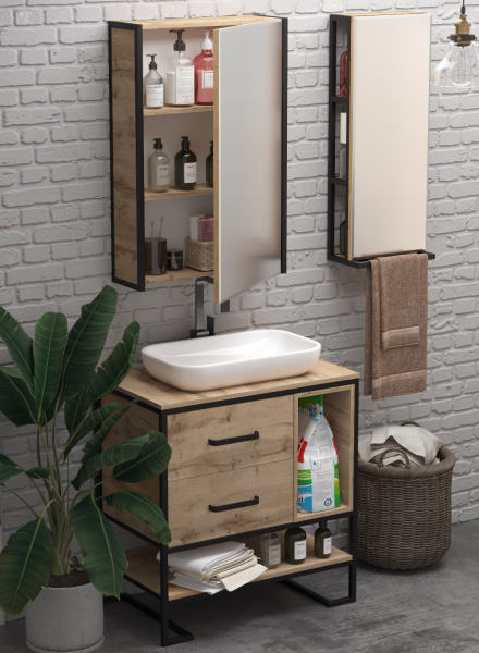 Зеркало-шкаф 1Marka GRUNGE LOFT 60П 1д Ц0000007992 Зеркало-шкаф 1Marka GRUNGE LOFT 60П 1д Ц0000007992