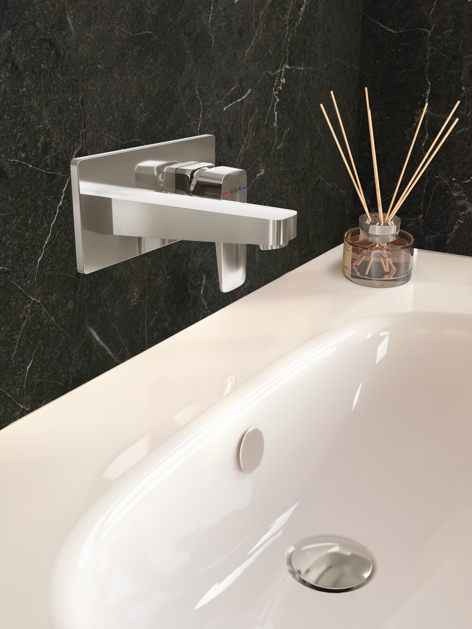 Встраиваемый смеситель для раковины VitrA Root Square A42738EXP хром глянцевый