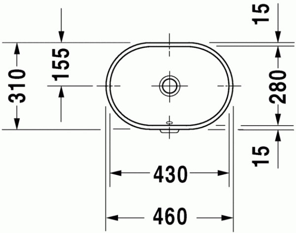 Раковина встраиваемая 46 см DURAVIT FOSTER 0336430000 Раковина встраиваемая 46 см DURAVIT FOSTER 0336430000
