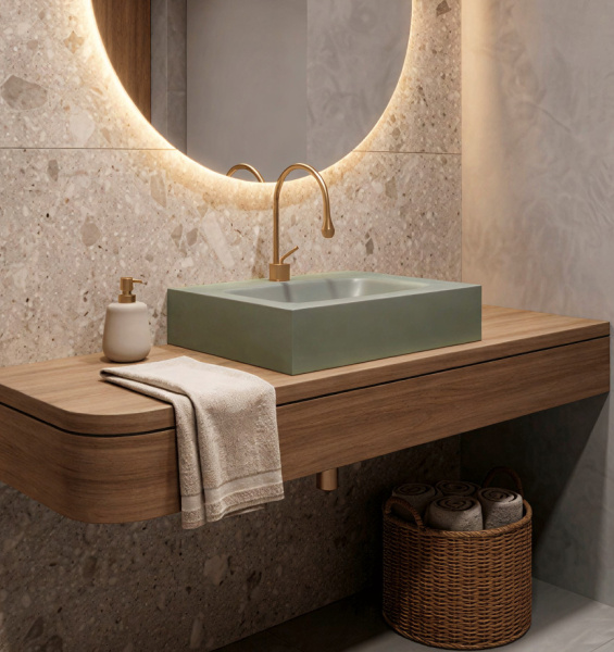 Раковина подвесная Sapbox SB-RW060M034 60 см олива