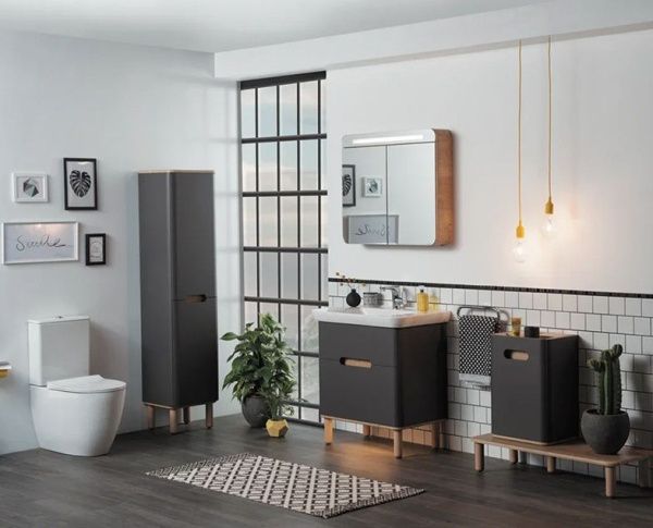 Пенал левосторонний 35х40х158 см VitrA Sento 60856 матовый антрацит Пенал левосторонний 35х40х158 см VitrA Sento 60856 матовый антрацит