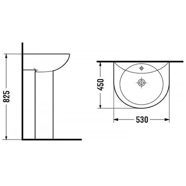 Раковина Loranto 55 см CS-025 с пьедесталом