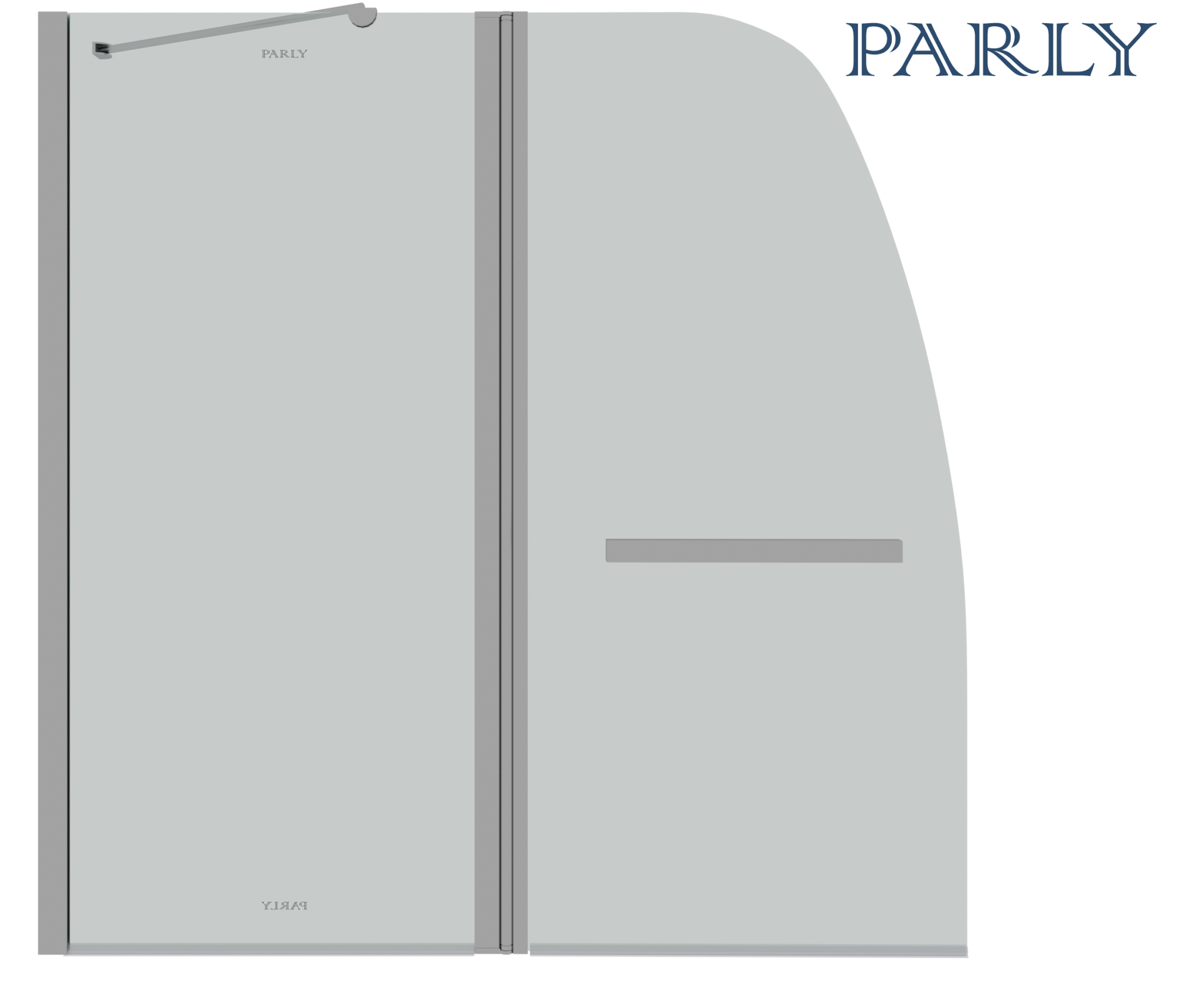 Штора для ванной стеклянная Parly F03 хром