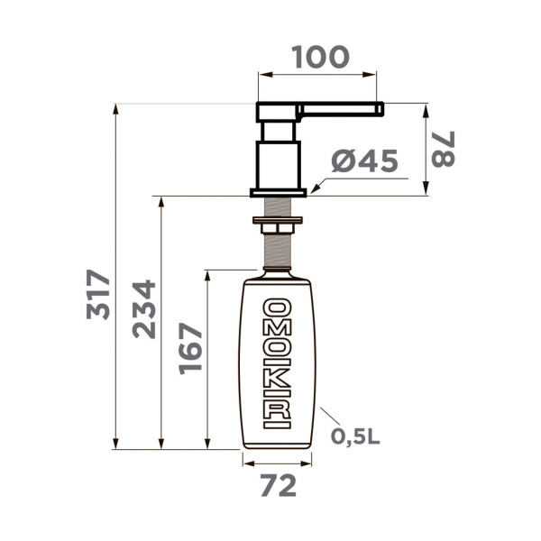 Дозатор для кухонной мойки Omoikiri OM-05 4995077 хром