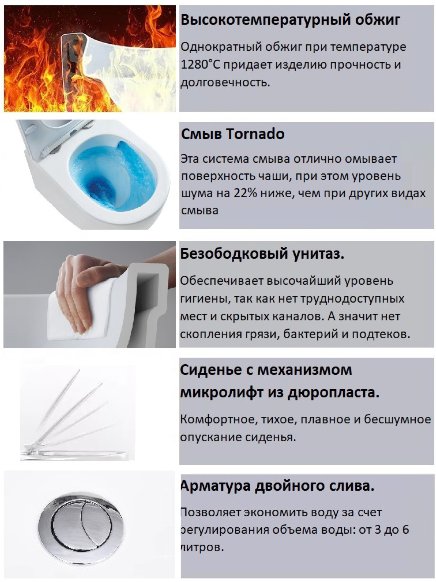 Унитаз-компакт Ceruttispa Piera CT10560 безободковый с микролифтом