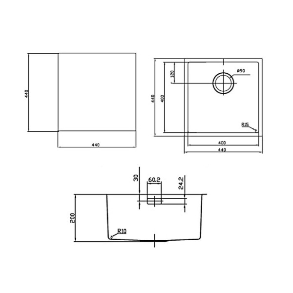Мойка для кухни Iddis Edifice 45 см EDI44B0i77 золото матовое