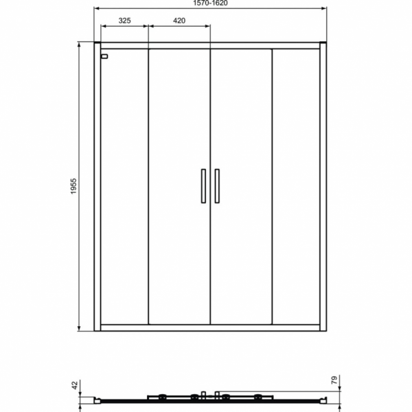 Сдвижная дверь в нишу 160 см Ideal Standard CONNECT 2 Sliding door K9282V3 Сдвижная дверь в нишу 160 см Ideal Standard CONNECT 2 Sliding door K9282V3