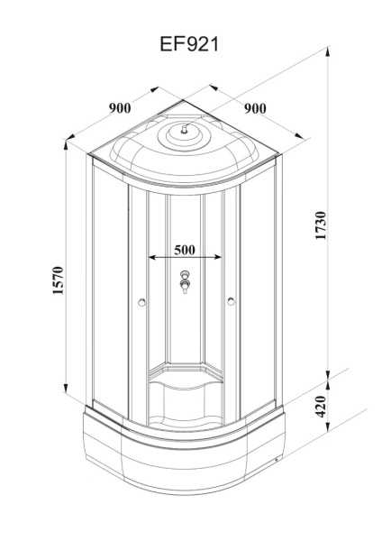 Душевая кабина Parly Effect EF921 профиль белый