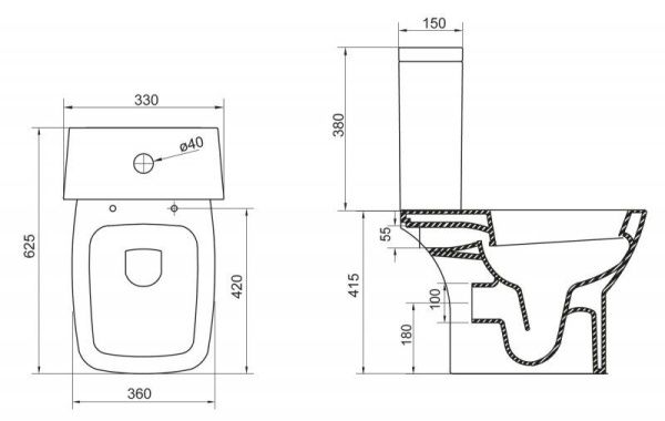 Чаша унитаза  BelBagno LAGO BB128CP Чаша унитаза  BelBagno LAGO BB128CP