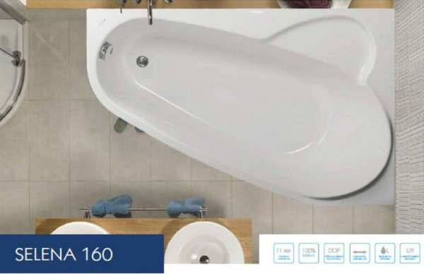 Ванна акриловая Vagnerplast Selena 160x105 R VPBA163SEL3PX-04
