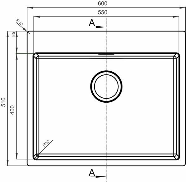 Кухонная мойка стальная накладная 60x51 Florentina LHM.600.510.B.10.S.10 Кухонная мойка стальная накладная 60x51 Florentina LHM.600.510.B.10.S.10