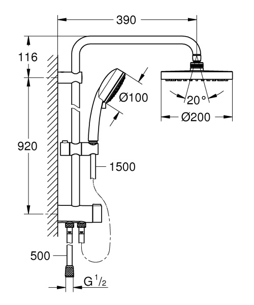 Душевая колонна  Grohe Tempesta new cosmopolitan 100 26453001 хром Душевая колонна  Grohe Tempesta new cosmopolitan 100 26453001 хром