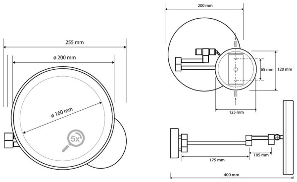 Зеркало косметическое Bemeta White 112101144 подвесное белый матовый