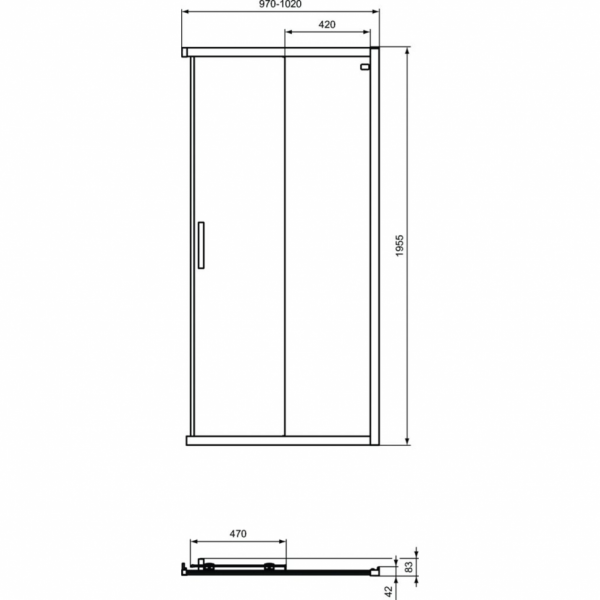 Реверсивная панель-дверь 100 см Ideal Standard CONNECT 2 Corner Square/Rectangular K9262V3 Реверсивная панель-дверь 100 см Ideal Standard CONNECT 2 Corner Square/Rectangular K9262V3