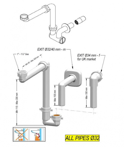 Сифон для раковины Ideal Standard Space Saving EE23033967 Сифон для раковины Ideal Standard Space Saving EE23033967