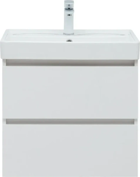 Тумба под раковину Aquanet Вега 60 см 00308318 подвесная белая глянцевая