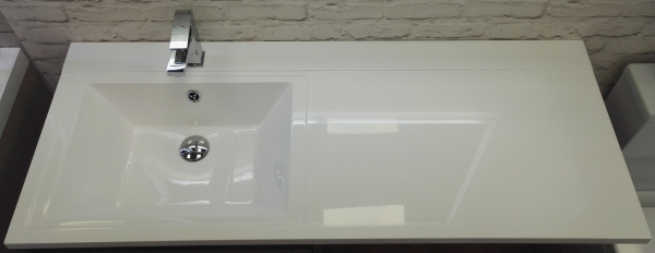 Раковина из литьевого мрамора левосторонняя 120x15 см BelBagno KRAFT-LVD BB1200/480-LV-MR-L белый Раковина из литьевого мрамора левосторонняя 120x15 см BelBagno KRAFT-LVD BB1200/480-LV-MR-L белый