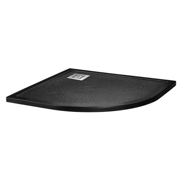 Душевой поддон из искусственного мрамора в комплекте с сифоном 90x90 см BelBagno UNO TRAY-MR-UNO-R-90-550-35-NERO-CR чёрный матовый Душевой поддон из искусственного мрамора в комплекте с сифоном 90x90 см BelBagno UNO TRAY-MR-UNO-R-90-550-35-NERO-CR чёрный матовый