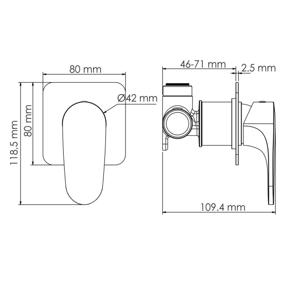Смеситель для душа WasserKRAFT Spree 1451 Смеситель для душа WasserKRAFT Spree 1451