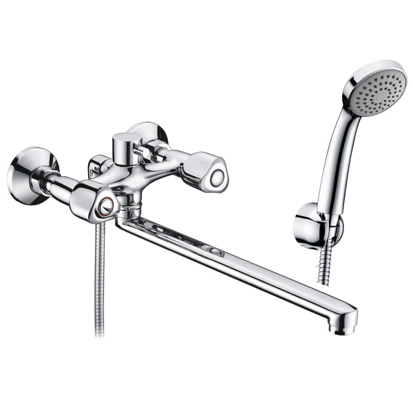 Смеситель для ванны с душевым гарнитуром WasserKRAFT Amper 2902L хром глянцевый
