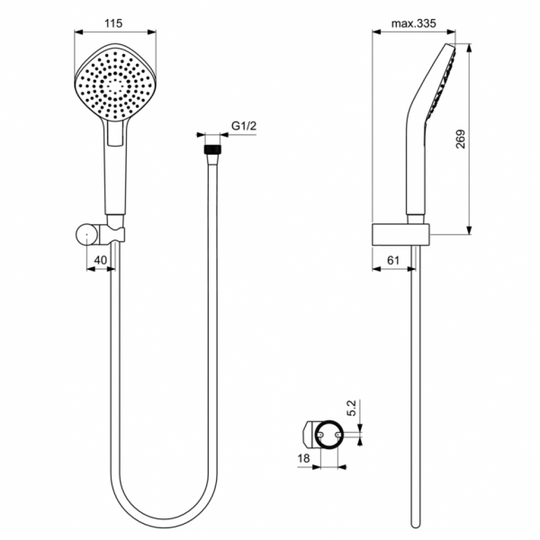 Душевой комплект Ideal Standard IDEALRAIN EVO B2240AA для душа Душевой комплект Ideal Standard IDEALRAIN EVO B2240AA для душа