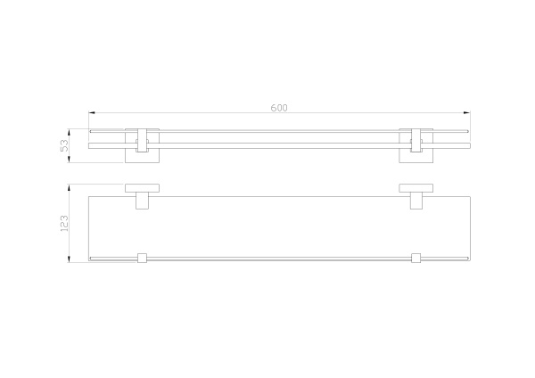 Стеклянная полка для ванной Wonzon & Woghand Polo WW-8927 хром глянцевая