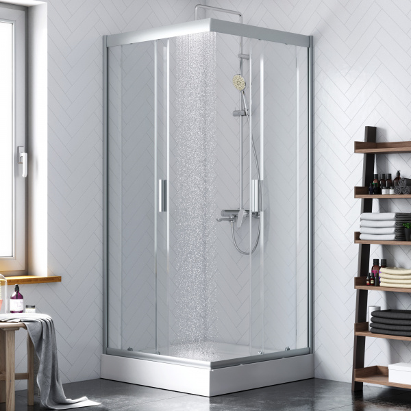 Душевой уголок 90x90 Damixa Skyline DX35WG-403-090MT профиль хром матовый стекло прозрачное Душевой уголок 90x90 Damixa Skyline DX35WG-403-090MT профиль хром матовый стекло прозрачное