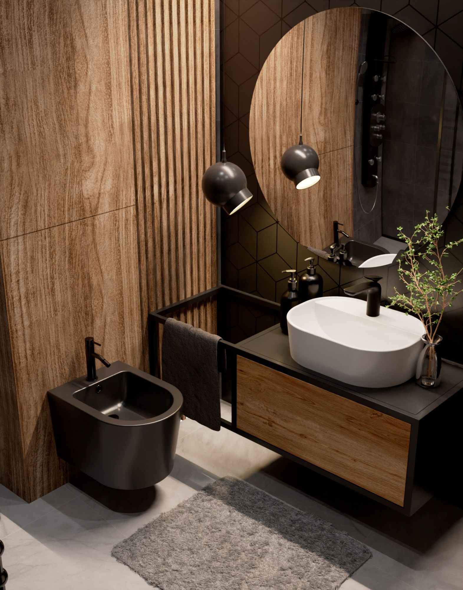 Биде подвесное 36х34,5х51,5 см AQUAme AQM2101MB черное матовое