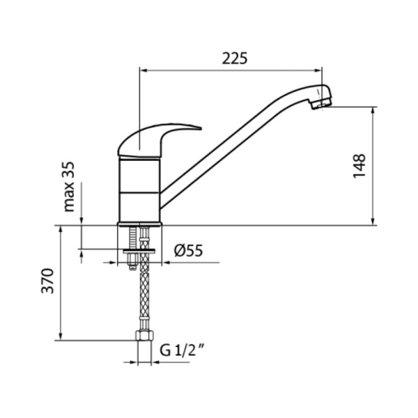Смеситель для кухонной мойки Webert Sax SX920102015 хром глянцевый
