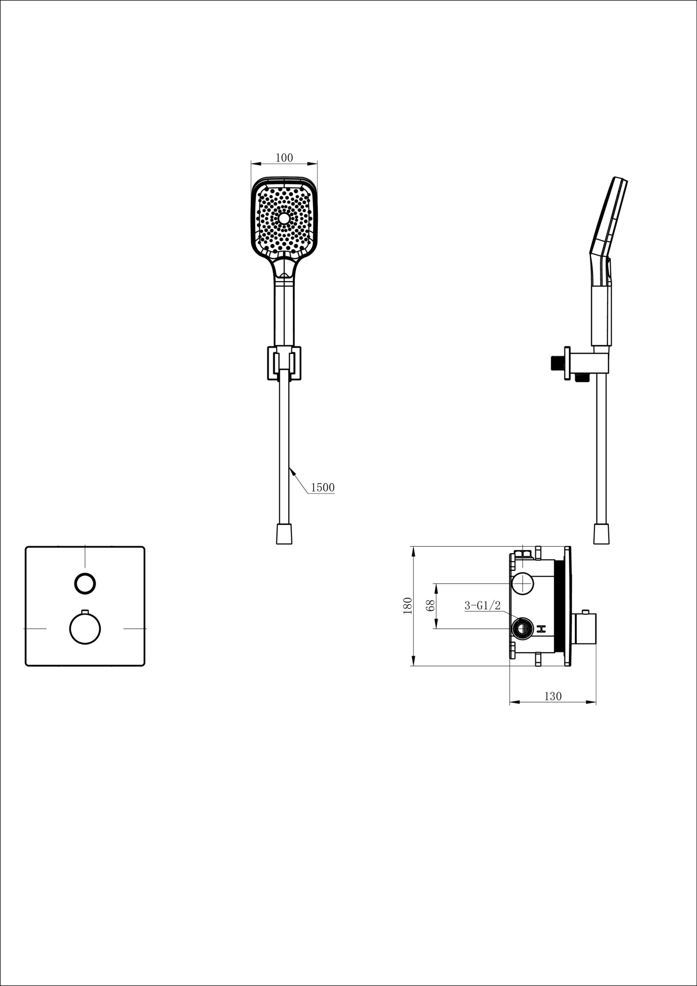 Смеситель для душа Wonzon & Woghand WW-D1017-B-BGG темный графит брашированный