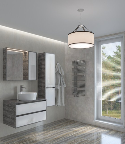 Зеркало-шкаф с LED подстветкой 70х70 HOME LINE Desire D0228 нат шпон сосна