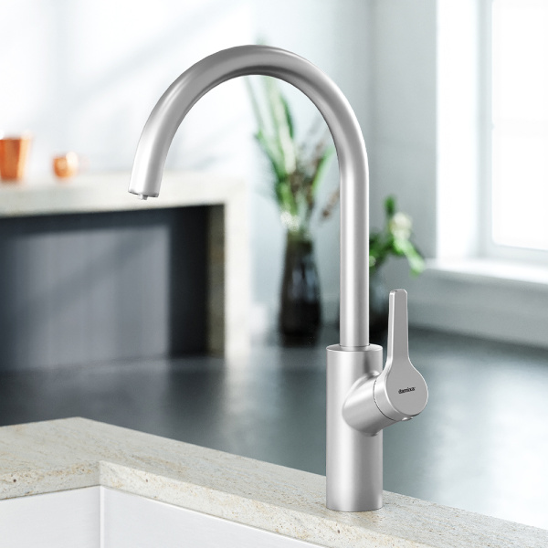 Смеситель для кухонной мойки Damixa Eclipse 310721400 никель глянцевый