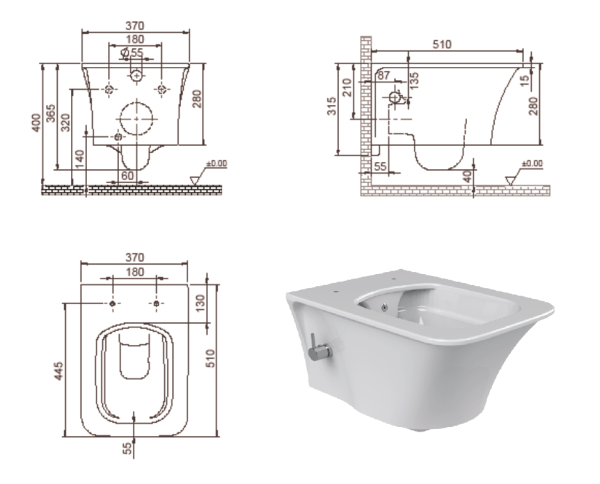 Унитаз Boheme Mirage 965-2 подвесной