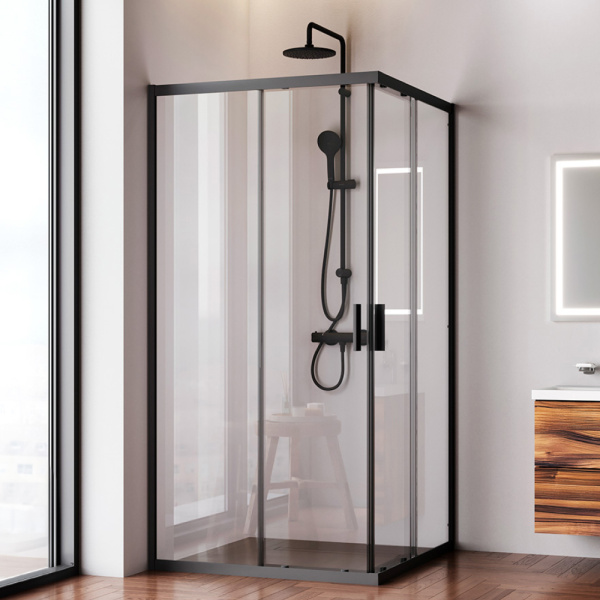 Душевой уголок AM.PM Gem 100x195x100 W90G-403-100100-BT профиль черный