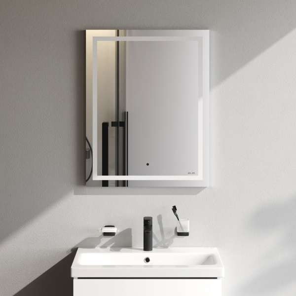 Зеркало Am.Pm Gem 55 см M91AMOX0551WG с подсветкой серебро