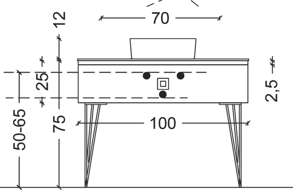 Консоль Armadi Art Lucido 100 см 770-100-Foil под раковину подвесная
