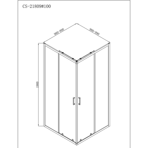 Душевое ограждение 100 см Loranto  CS-21809-100 Душевое ограждение 100 см Loranto  CS-21809-100