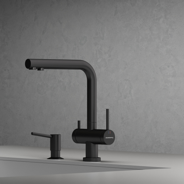 Смеситель для кухонной мойки Abelsberg Pura UVF70929MB вулканический черный матовый