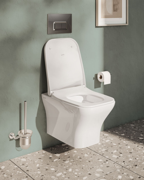 Подвесной безободковый унитаз VitrA Zentrum Square 7484B003-0075 Подвесной безободковый унитаз VitrA Zentrum Square 7484B003-0075
