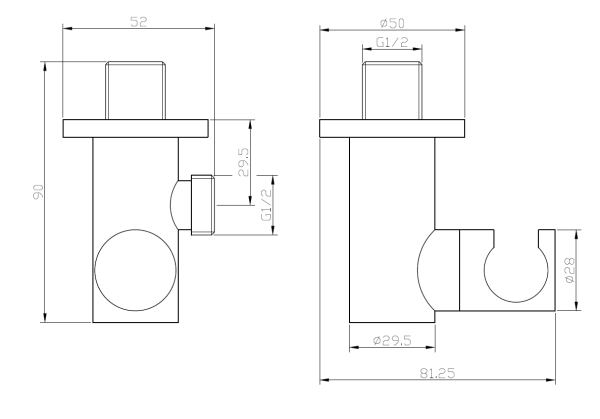 Держатель душевой лейки Esko SH805 black матовый черный