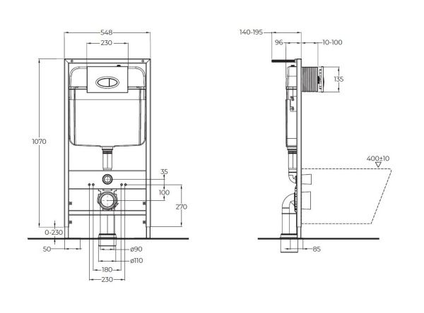 Комплект 2 в 1  инсталляция с кнопкой  BelBagno  BB026/BB082BL Комплект 2 в 1  инсталляция с кнопкой  BelBagno  BB026/BB082BL