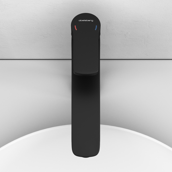 Смеситель для раковины Abelsberg Lineara UNF23509MB вулканический черный матовый