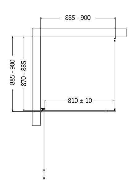 Душевой уголок 195х90 см AQUAme AQM5215-LH-9 черный прозрачный Душевой уголок 195х90 см AQUAme AQM5215-LH-9 черный прозрачный
