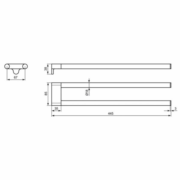 Двойной полотенцедержатель Ideal Standard CONNECT A9181AA Двойной полотенцедержатель Ideal Standard CONNECT A9181AA